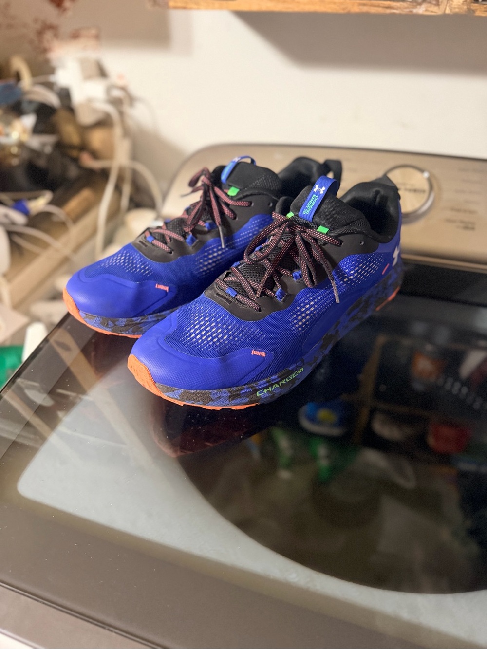 Under Armour Charged Bandit Trail 2 Men’s Blue Orange Camo Running Shoes Sz 13